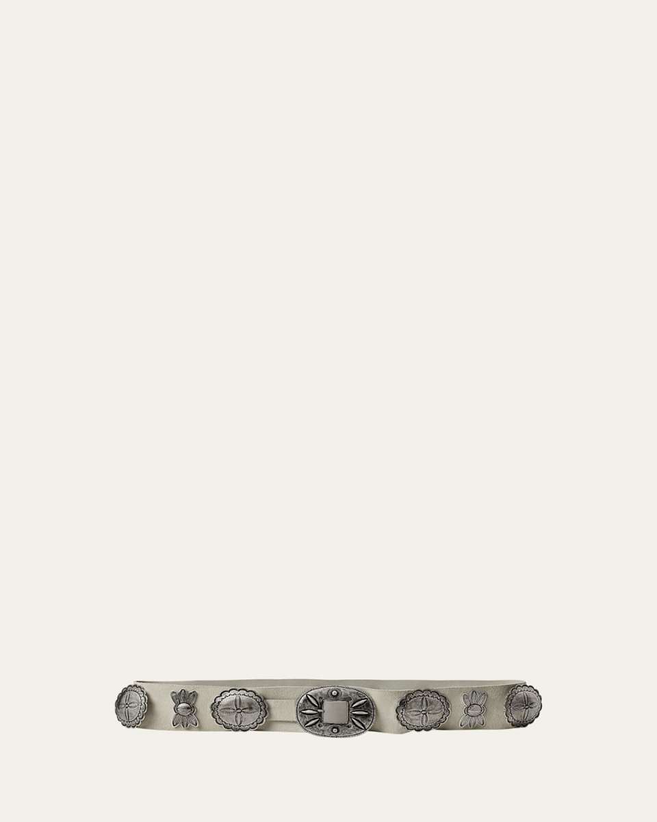 Casted Concho Leather Belt